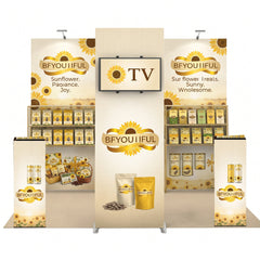 10x10FT aluminum tension fabric shelf display, trade, portable advertising promotion, exhibition and sales platform
