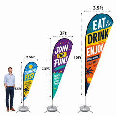 Custom Teardrop Flag, Full Print Personalized Advertising Banner for Business Outdoor Events, Trade Show