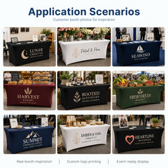 Custom Printed Stretch Table Cloth, Spandex Table Cover with Logo, Trade Show Booth Event
