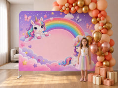 Custom Kids Birthday Backdrop Display, Personalized Party Banner with Aluminum Frame