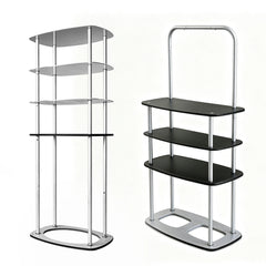 Custom Aluminum Trade Show Display Counter with Shelves, Portable Booth Stand