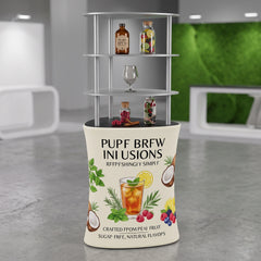 Custom Aluminum Trade Show Display Counter with Shelves, Portable Booth Stand