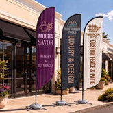 Custom Advertising Feather Flag Customized Logo Text, Full Printed Outdoor Business Banner