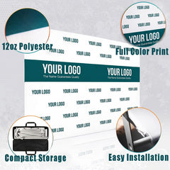 Custom Trade Show Backdrop Banner with Aluminum Frame, Personalized Fabric Display for Events
