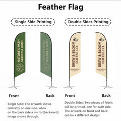 Custom Advertising Feather Flag Customized Logo Text, Full Printed Outdoor Business Banner