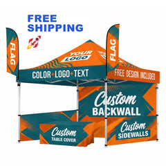 Custom Pop Up Canopy Tent Package with Trade Show Booth Display