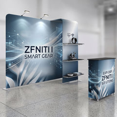 Portable Aluminum Pillowcase Banner Booth for Trade Shows, Custom Tension Fabric Display Backdrop