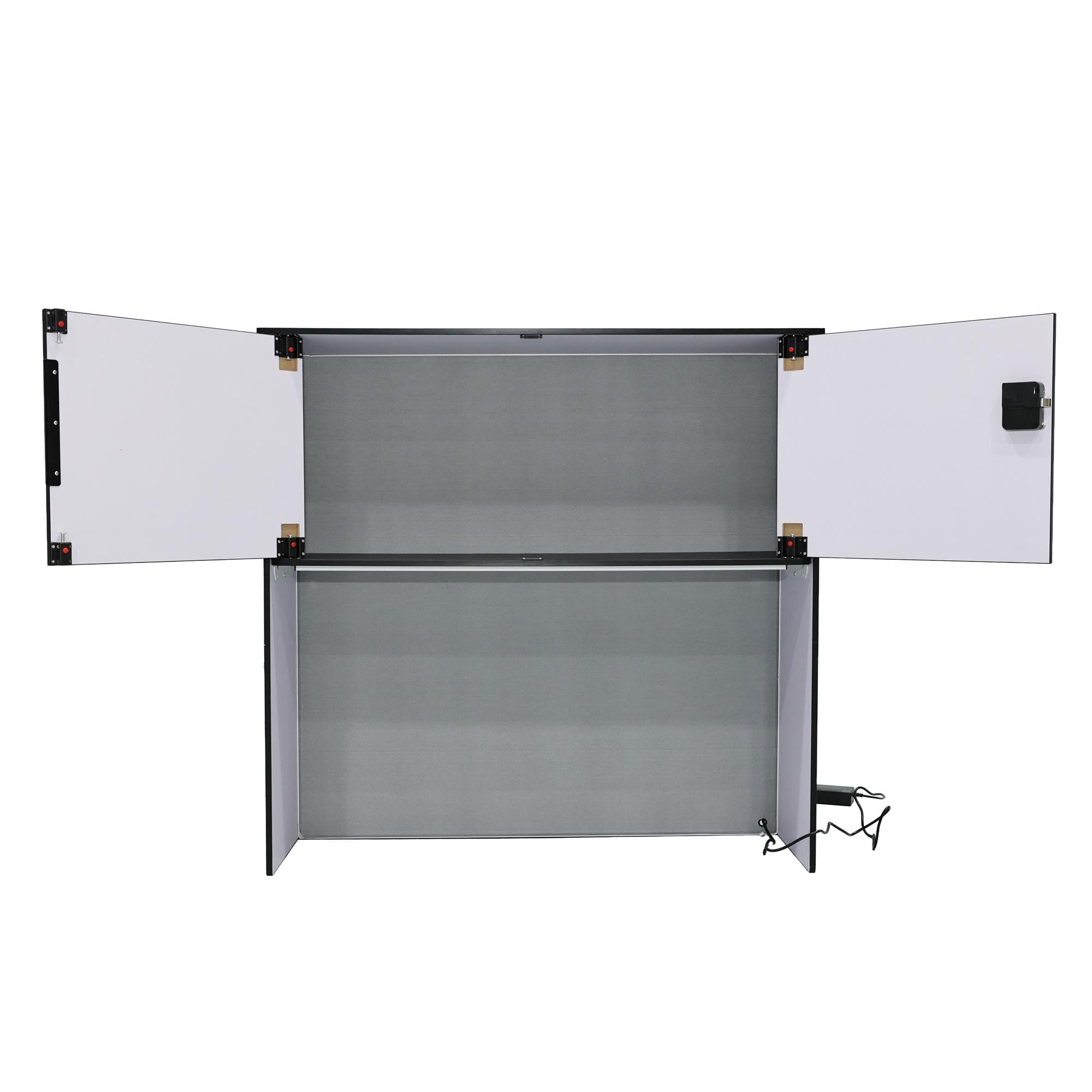 Modern LED Lit Storage Cabinet, Fingerprint Lock, Trade Show Display (40"H)