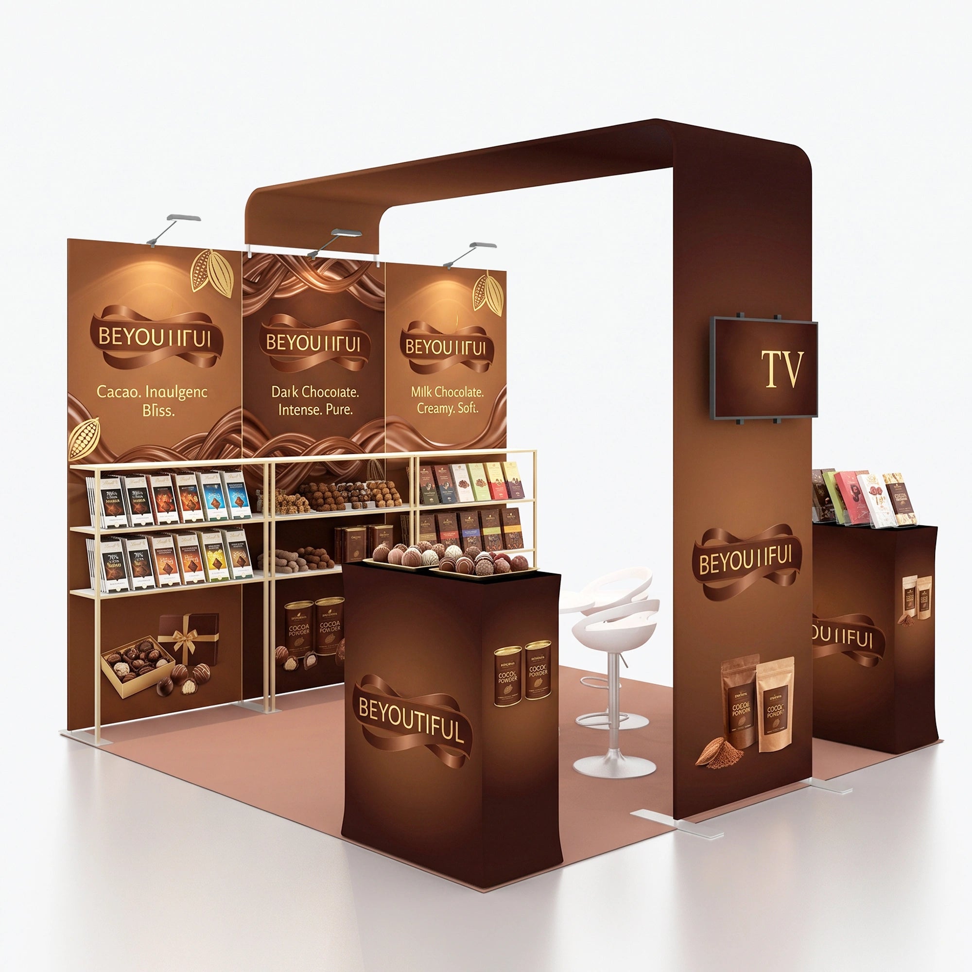 10x10FT aluminum tension fabric shelf display, trade, portable advertising promotion, exhibition and sales platform