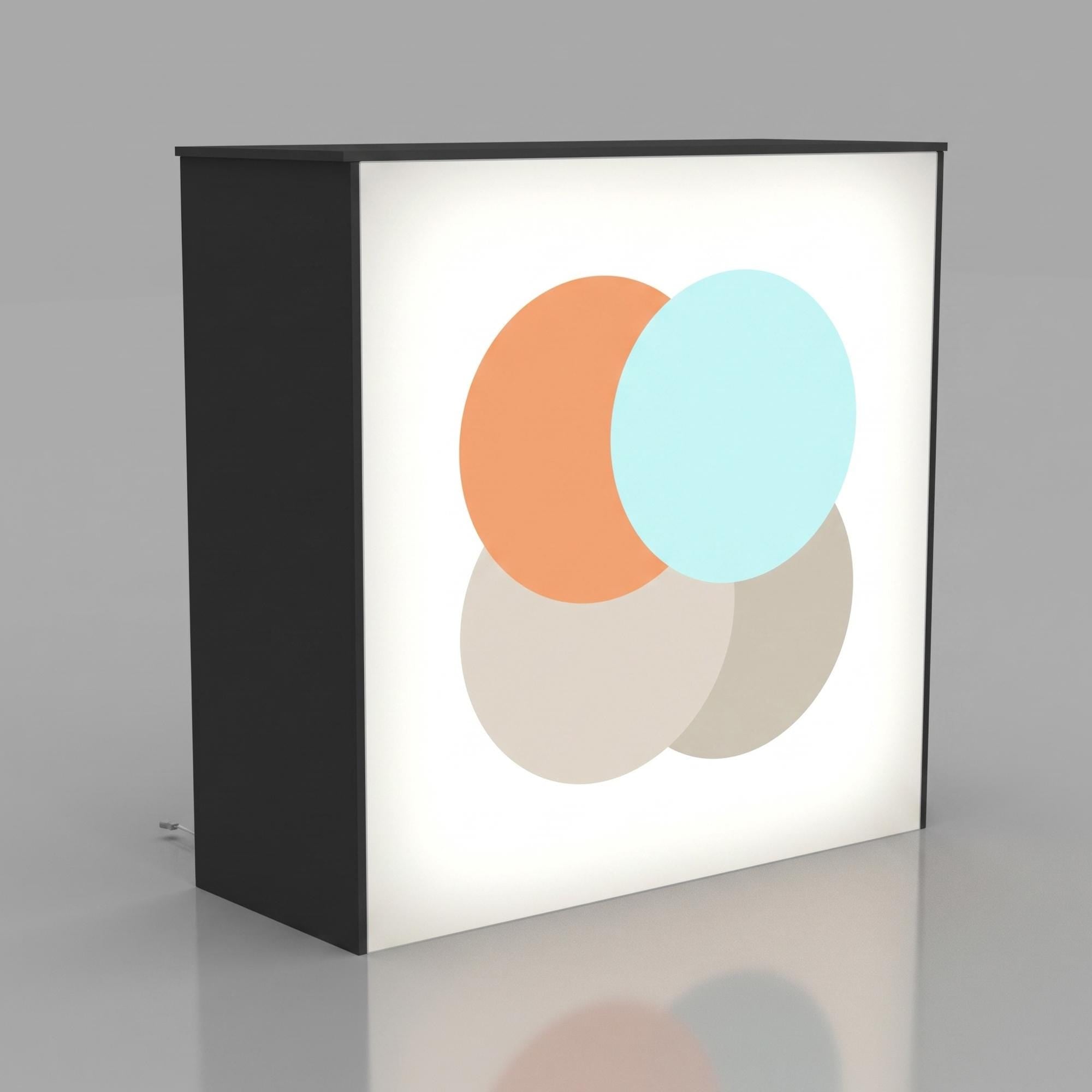 Modern LED Lit Storage Cabinet, Floor Standing Display Shelf for Events