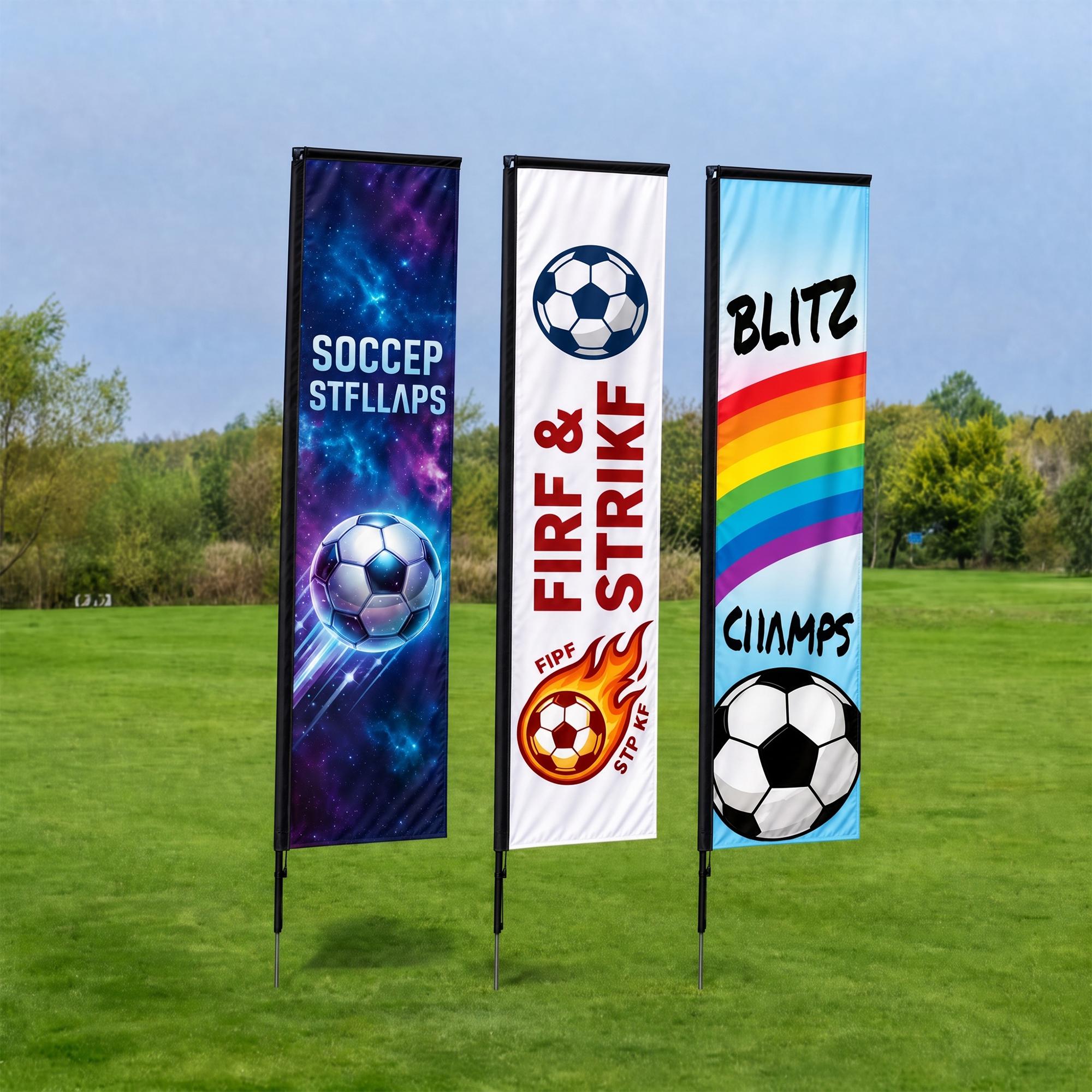 Custom Rectangle Feather Flag, Commercial Advertising Banner for Business Outdoor Events, Trade Show
