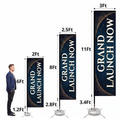 Custom Rectangle Feather Flag, Commercial Advertising Banner for Business Outdoor Events, Trade Show