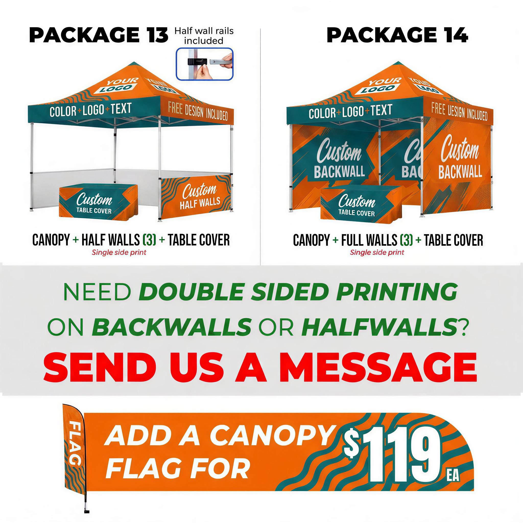 Custom Pop Up Canopy Tent Package with Trade Show Booth Display