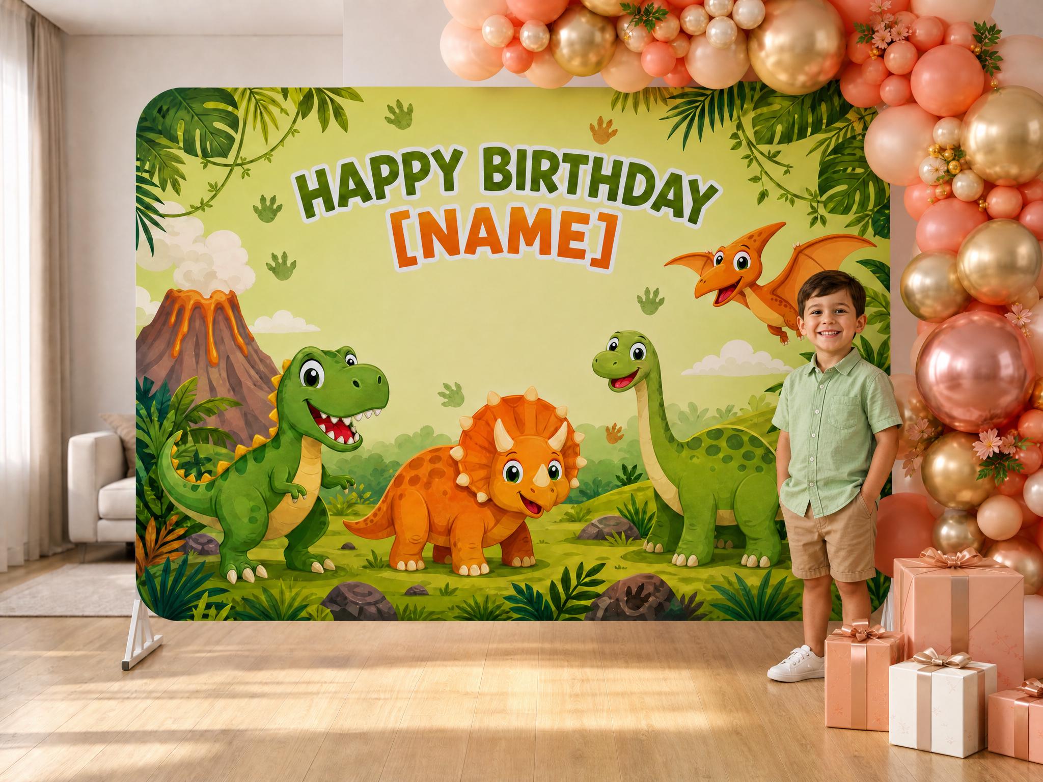 Custom Kids Birthday Backdrop Display, Personalized Party Banner with Aluminum Frame