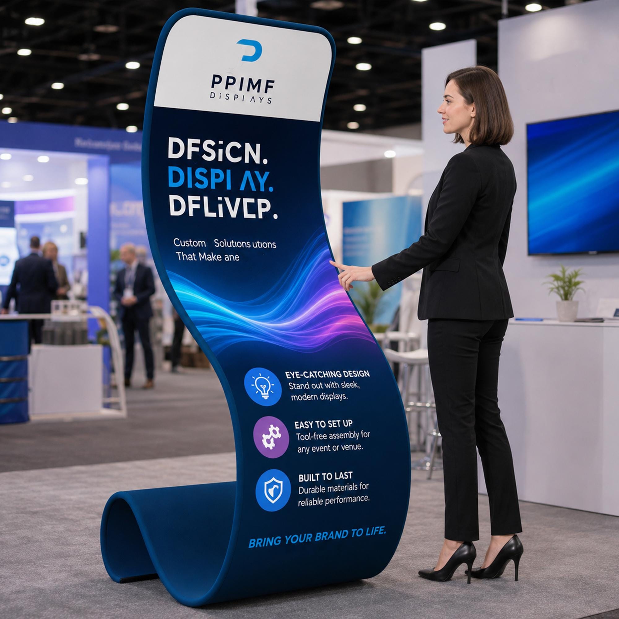 36x90 Inch Custom Printed Display Banner Stand, Tension Fabric, Portable, Reusable, Easy Assembly