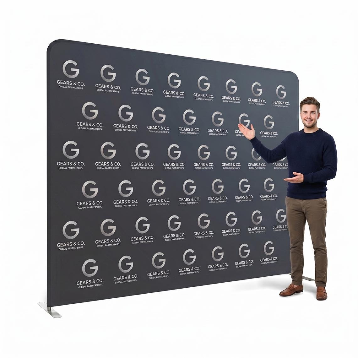 Custom Trade Show Backdrop Banner with Aluminum Frame, Personalized Fabric Display for Events