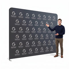 Custom Trade Show Backdrop Banner with Aluminum Frame, Personalized Fabric Display for Events