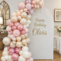 Custom Arch Backdrop Cover Display, Personalized Fabric Wedding & Party Photo Backdrop