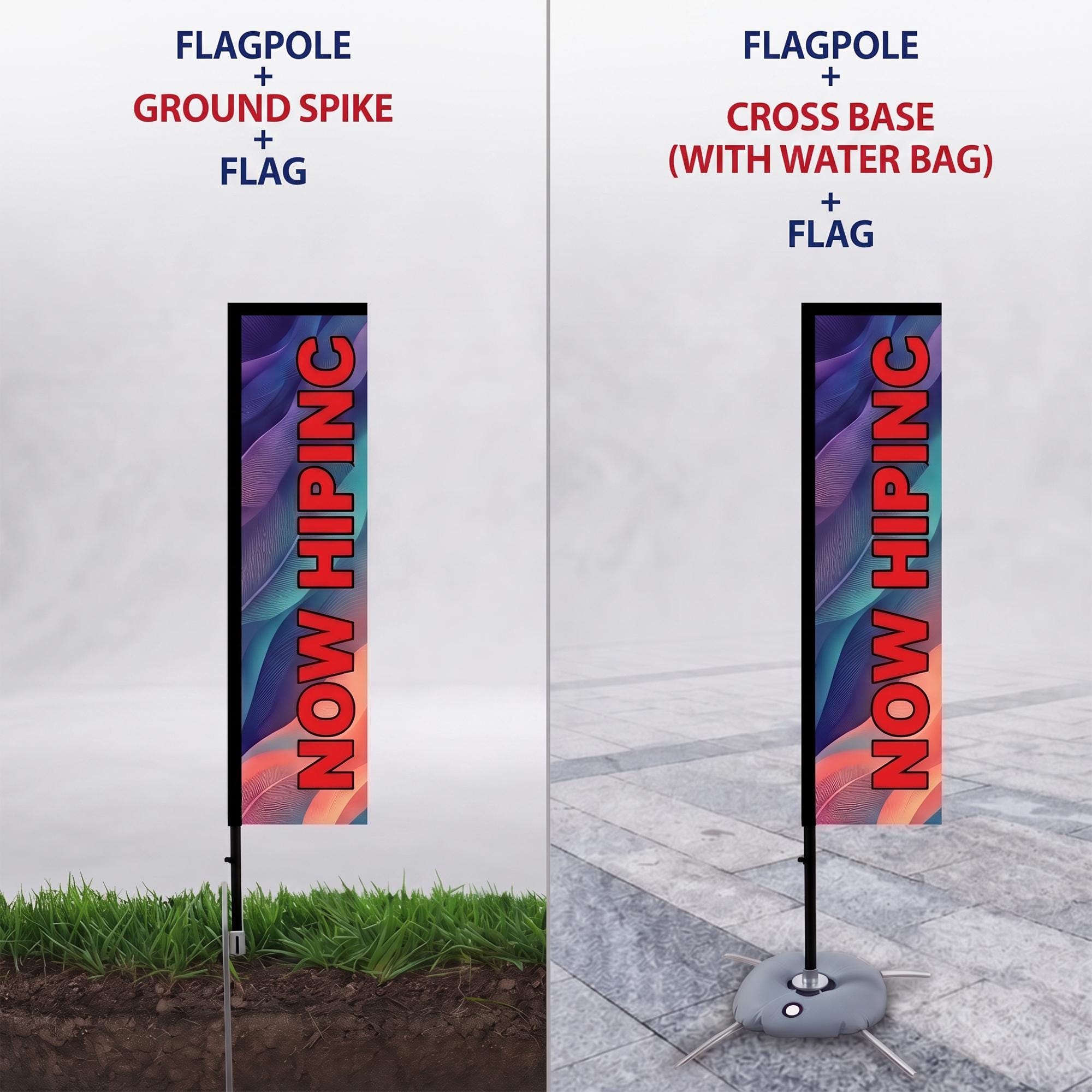 Custom Rectangle Feather Flag, Commercial Advertising Banner for Business Outdoor Events, Trade Show