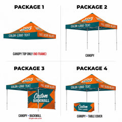 Custom Pop Up Canopy Tent Package with Trade Show Booth Display