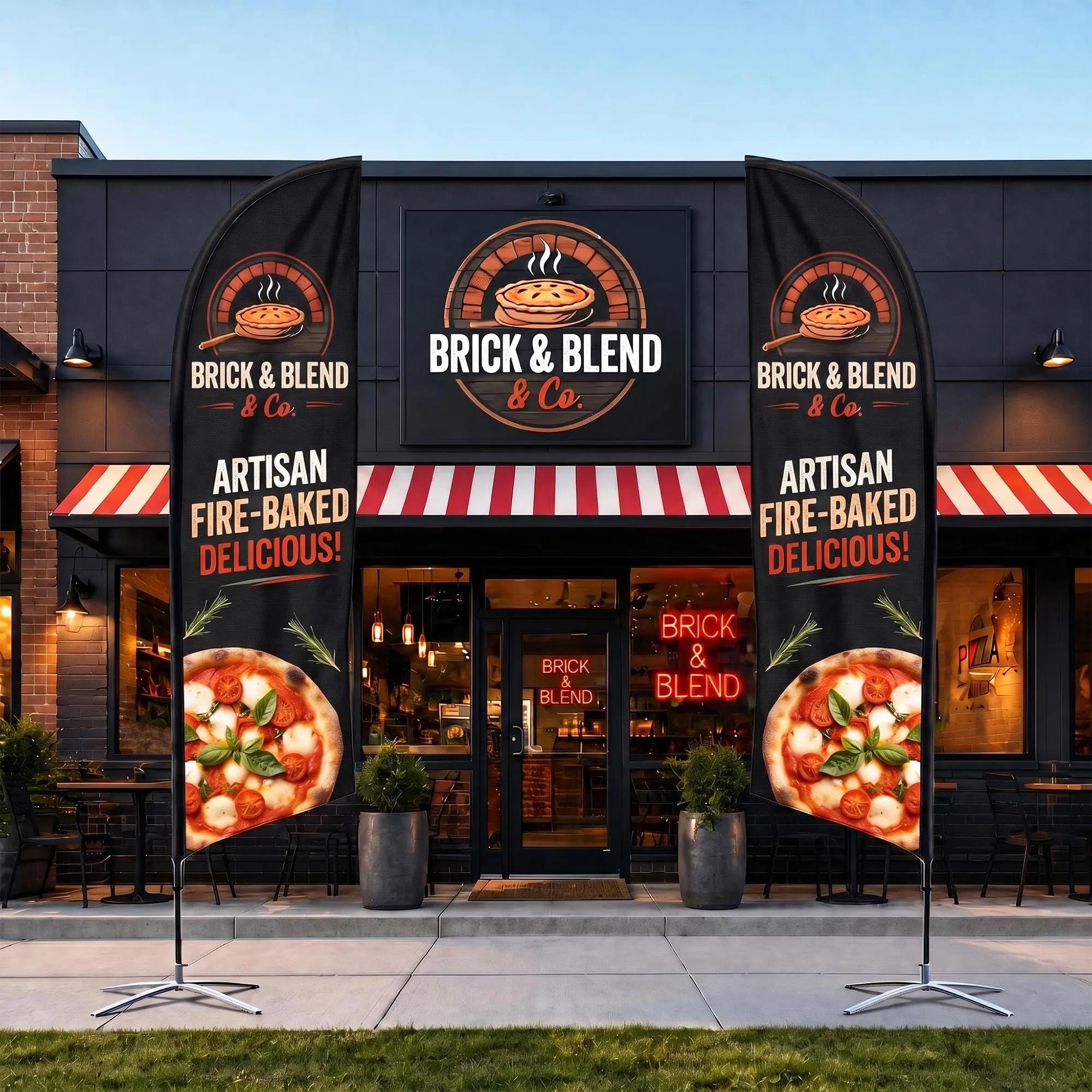 Custom Feather Flag — Weather-Resistant Advertising Flag for Storefronts, Markets & Trade Shows