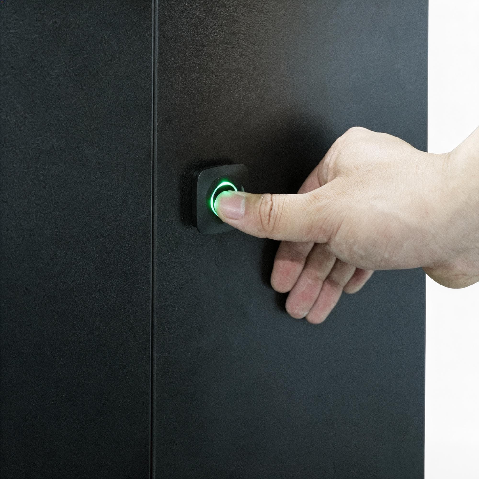 Modern LED Lit Storage Cabinet, Fingerprint Lock, Trade Show Display (40"H)