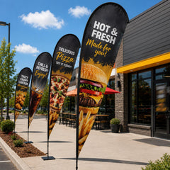 Custom Teardrop Flag, Full Print Personalized Advertising Banner for Business Outdoor Events, Trade Show