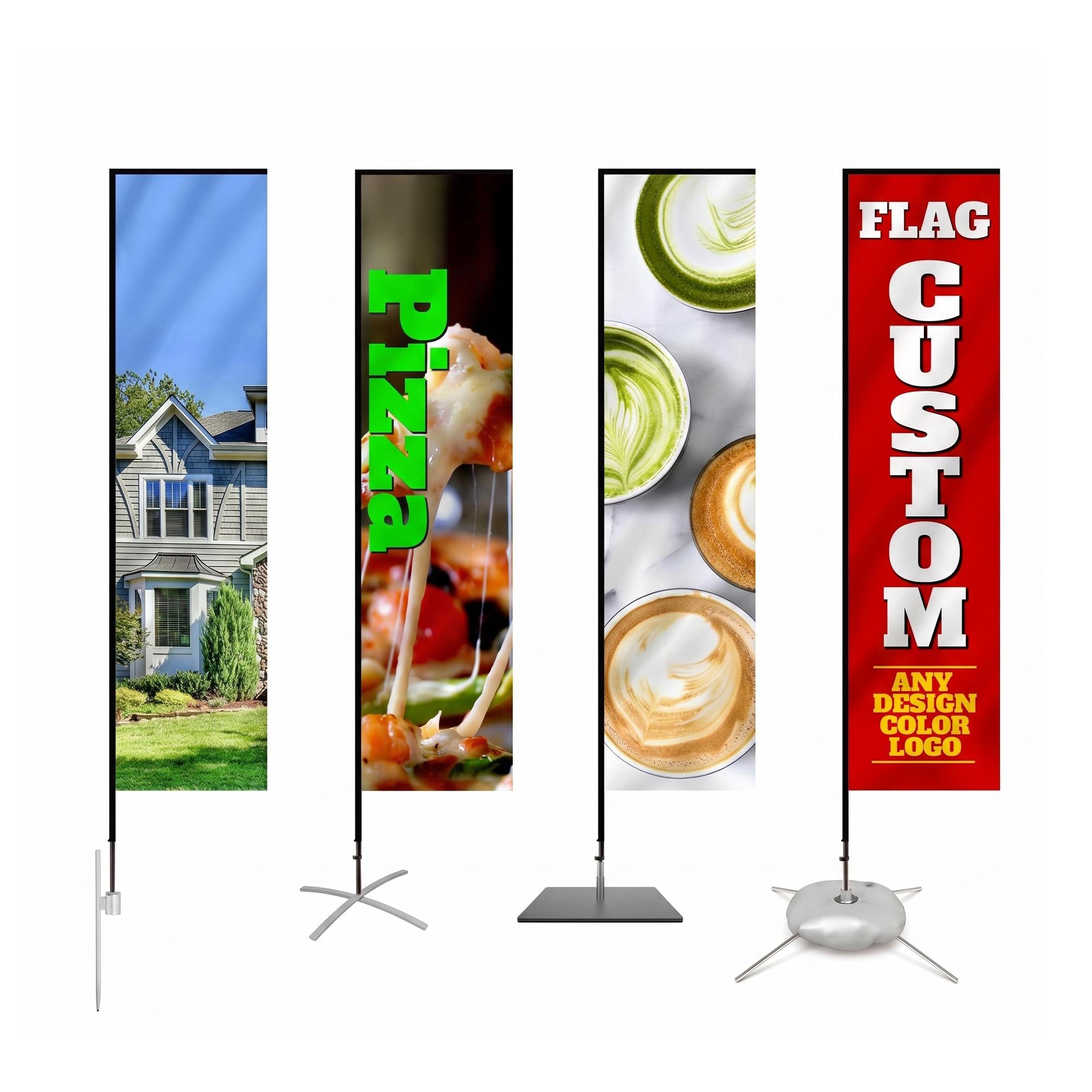 Custom Rectangle Feather Flag, Commercial Advertising Banner for Business Outdoor Events, Trade Show