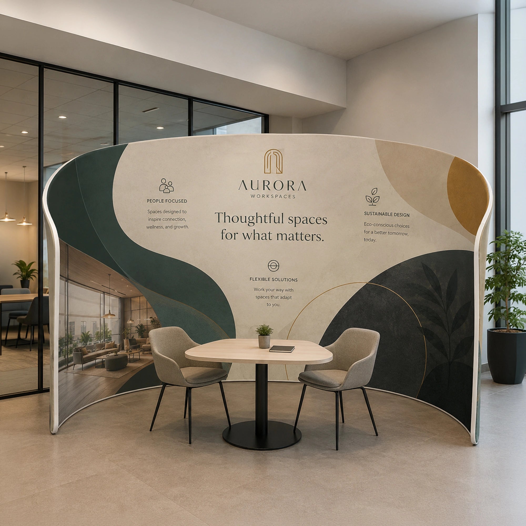 Custom Tubular Backdrop, Curved Tension Fabric Display, Large Format Trade Show Wall, 90x48 Inch