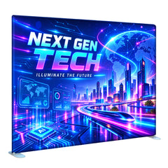 Custom LED Lightbox Display, Tension Fabric Trade Show Backdrop, Business Banner Signage