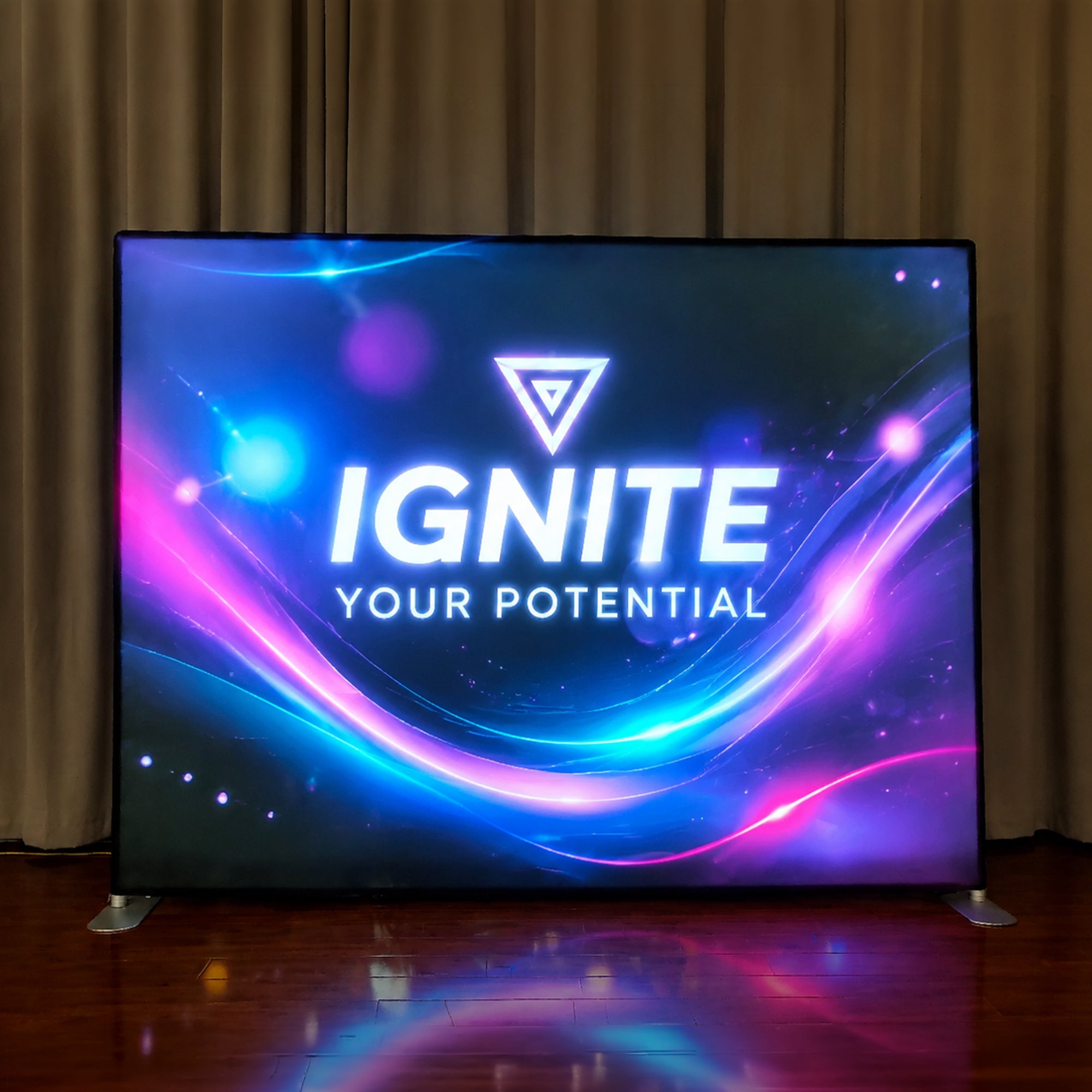 Custom LED Lightbox Display, Tension Fabric Trade Show Backdrop, Business Banner Signage