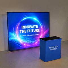 Custom LED Lightbox Display, Tension Fabric Trade Show Backdrop, Business Banner Signage