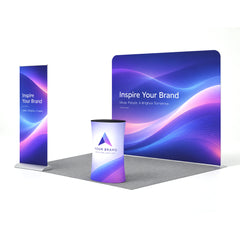 10x10 FT Custom Logo Foldable Frame Modular Promotional Expo Roll-Up Banner Trade Show Booth