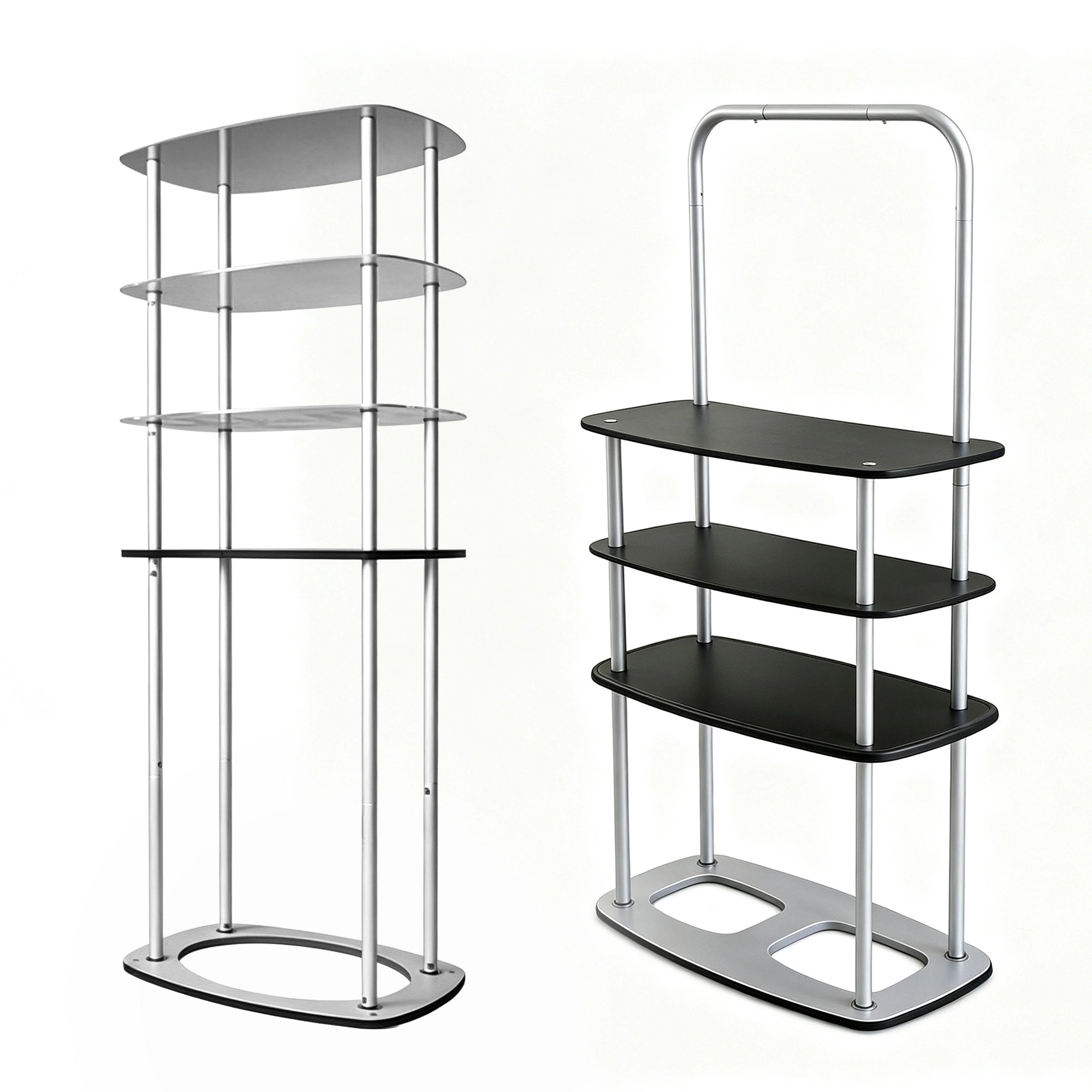 Custom Aluminum Trade Show Display Counter with Shelves, Portable Booth Stand