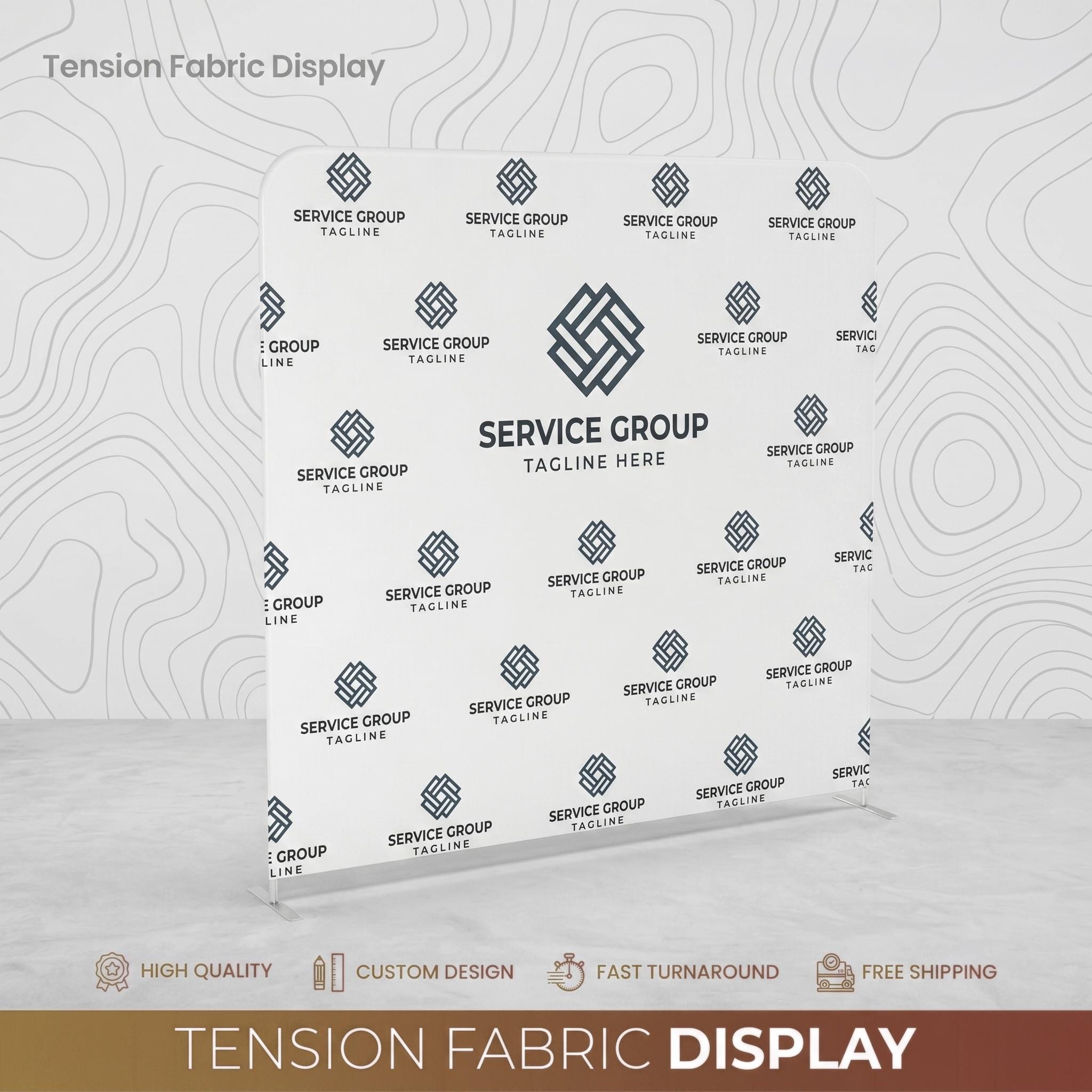 Custom Trade Show Backdrop Banner with Aluminum Frame, Personalized Fabric Display for Events