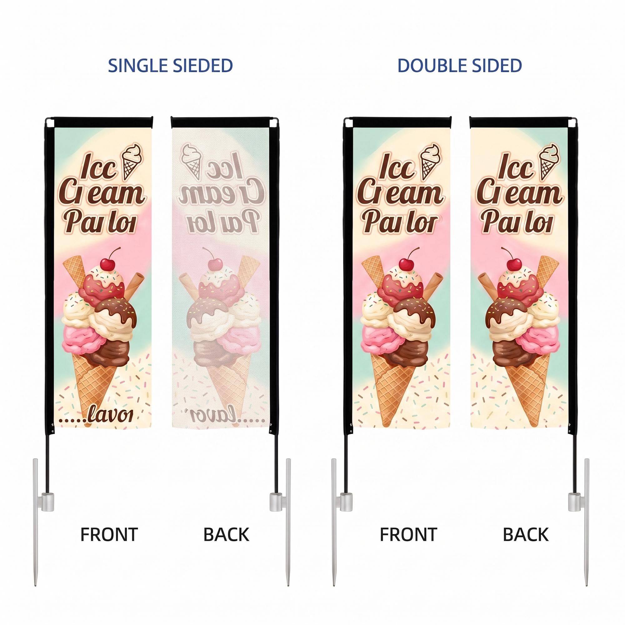 Custom Rectangle Feather Flag, Commercial Advertising Banner for Business Outdoor Events, Trade Show
