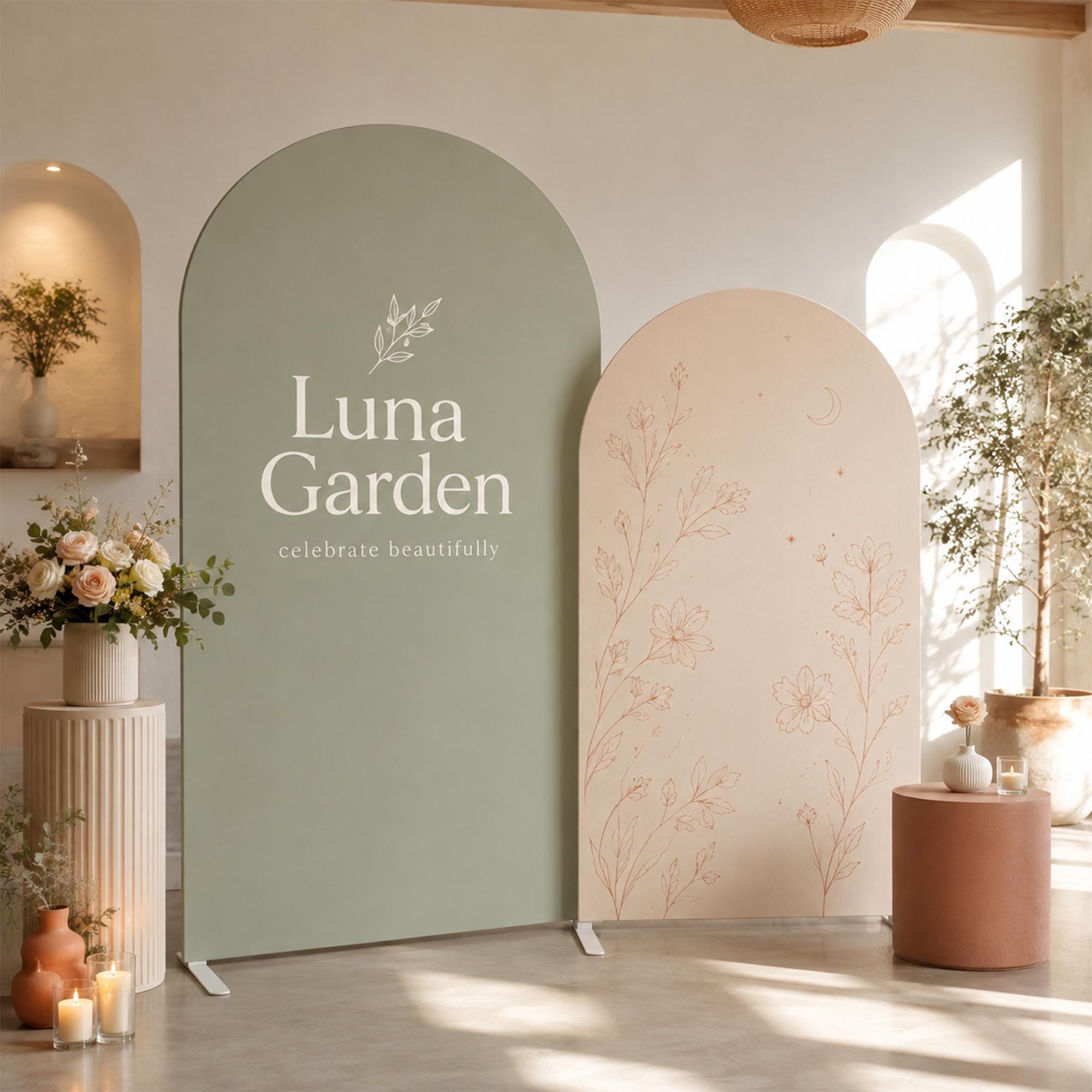 Custom Arch Backdrop Cover Display, Personalized Fabric Wedding & Party Photo Backdrop