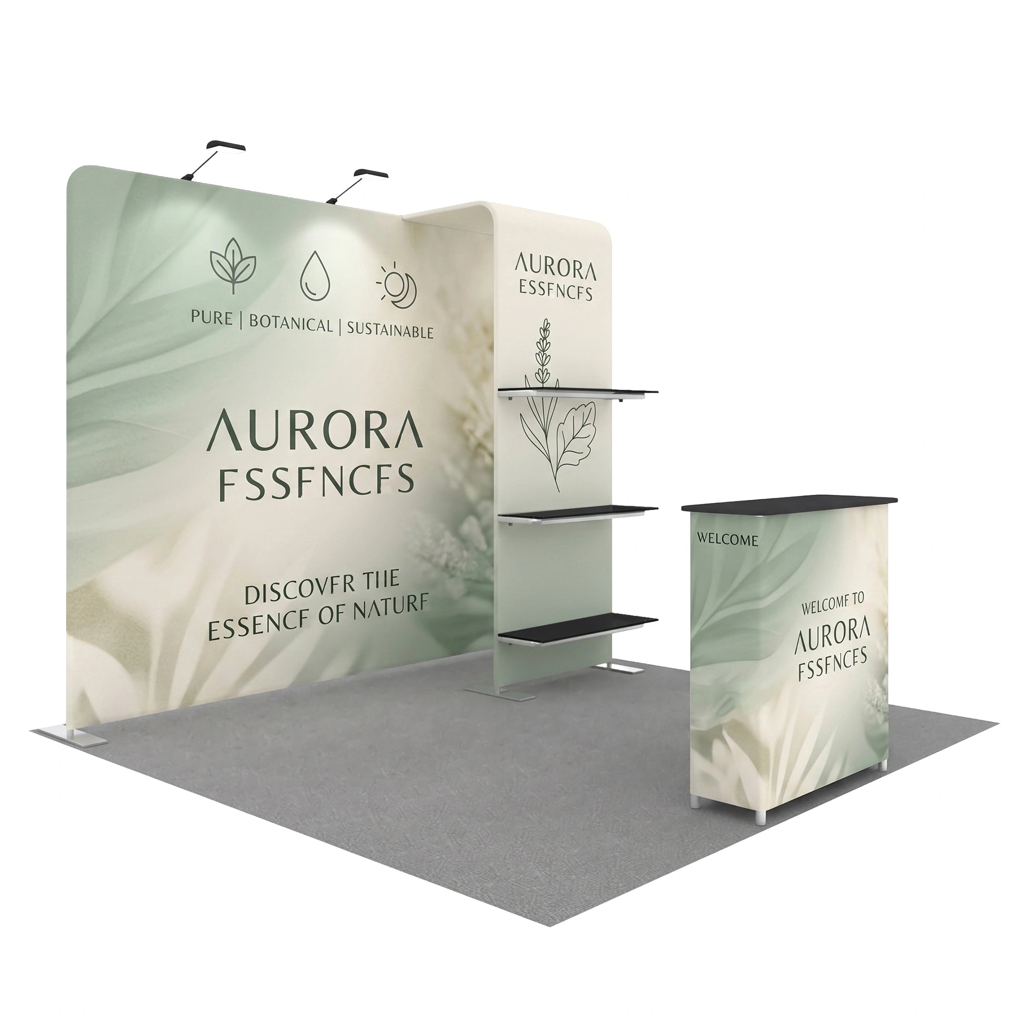 Portable Aluminum Pillowcase Banner Booth for Trade Shows, Custom Tension Fabric Display Backdrop