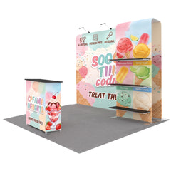 Portable Aluminum Pillowcase Banner Booth for Trade Shows, Custom Tension Fabric Display Backdrop