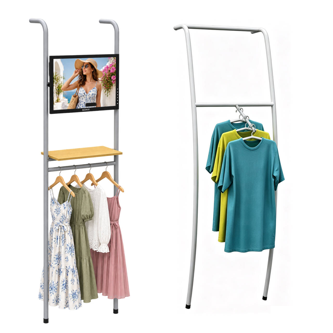 Trade Show Display Shelf & TV Mount Attachment for 32mm Tube Frames